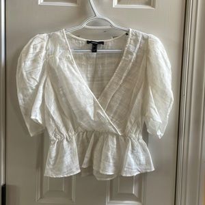 forever 21 - white top with silver metallic thread running thru